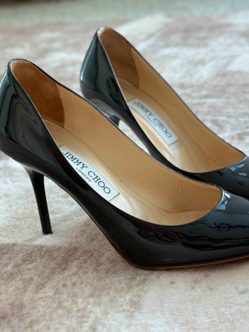 Jimmy Choo Agnes Navy Patent Leather Pumps - Picture 4 of 7